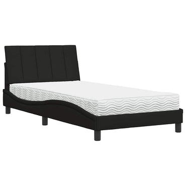 vidaXL Lit avec matelas "Hanko" Noir 100x200 cm Tissu
