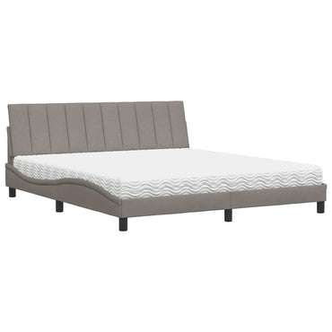 vidaXL Bett mit Matratze "Hanko" Taupe 180x200 cm Stoff
