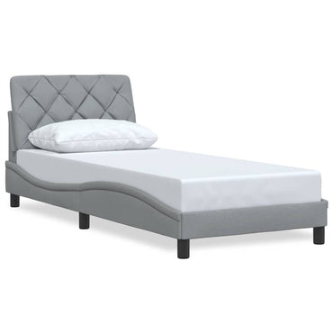 vidaXL Cadre de lit sans matelas Gris clair 90x200 cm Tissu