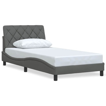 vidaXL Bettgestell ohne Matratze Dunkelgrau 100x200 cm Stoff