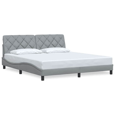 vidaXL Bettgestell ohne Matratze Hellgrau 180x200 cm Stoff