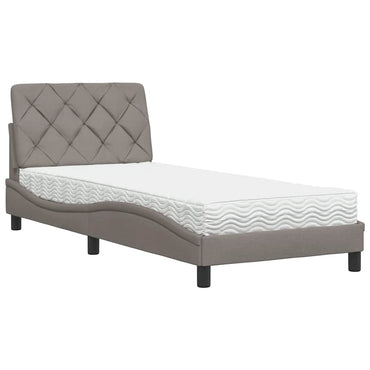 vidaXL Bett mit Matratze Taupe 80x200 cm Stoff