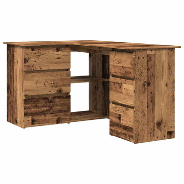 vidaXL Bureau d'angle en aggloméré aspect bois de récupération 145x100x76 cm