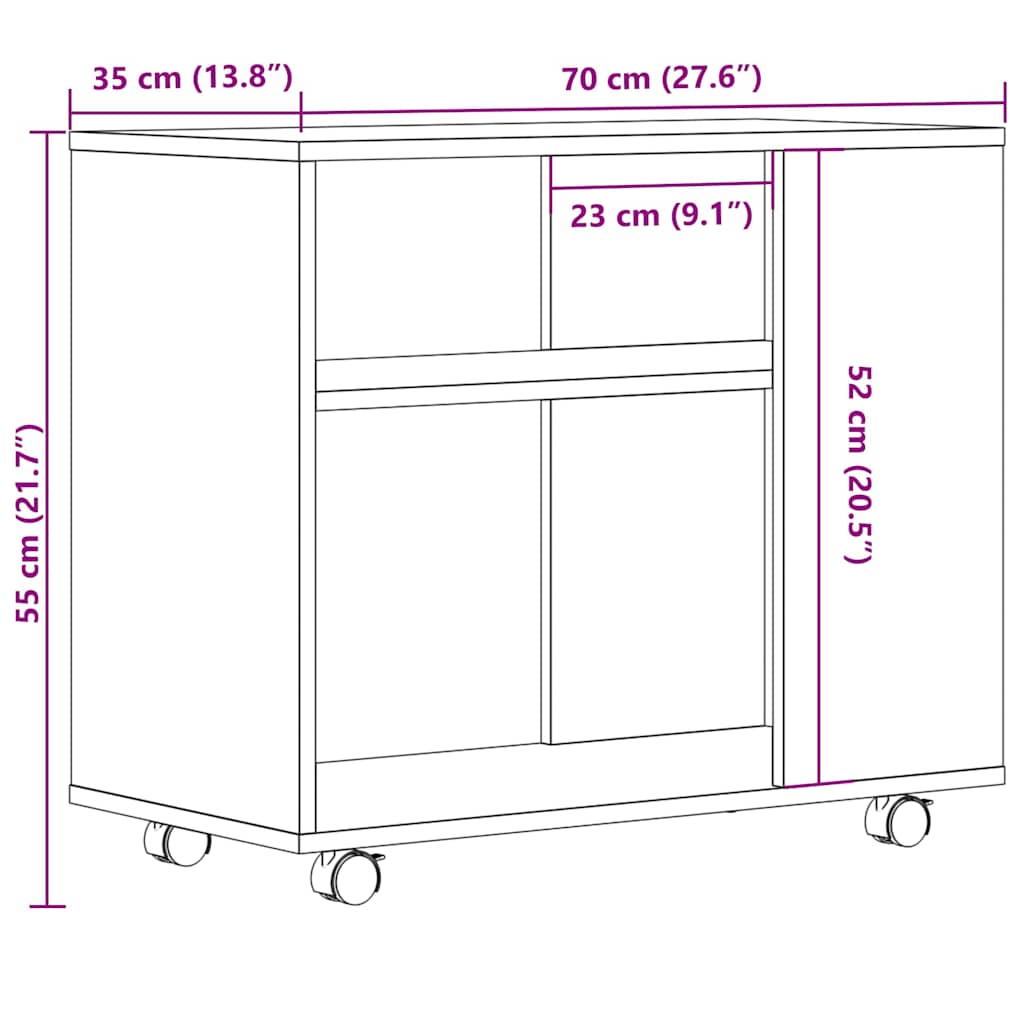 vidaXL Beistelltisch Altholz-Optik 70x35x55 cm Holzwerkstoff