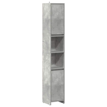vidaXL Meuble de salle de bain gris béton 30x30x183,5 cm en bois d'ingénierie