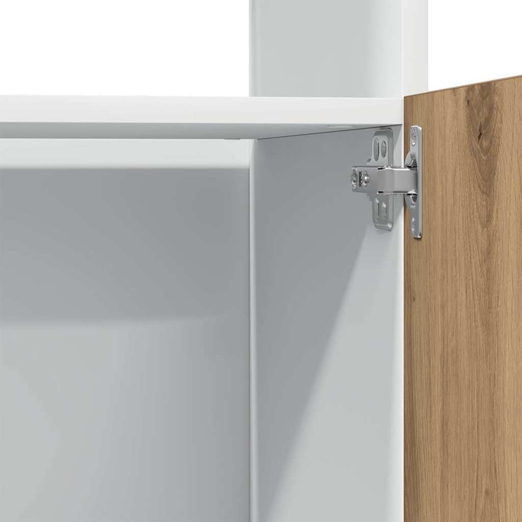 vidaXL Mikrowellenschrank Lyon Artisan-Eiche 60x57x207 cm Holzwerkstoff