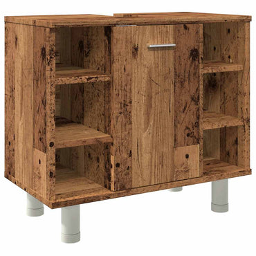 vidaXL Badschrank Altholz-Optik 60x32x53,5 cm Holzwerkstoff