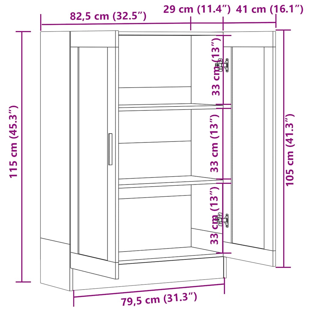 vidaXL Bibliothèque d'aspect bois de récupération 82,5x30,5x115 cm en bois d'ingénierie