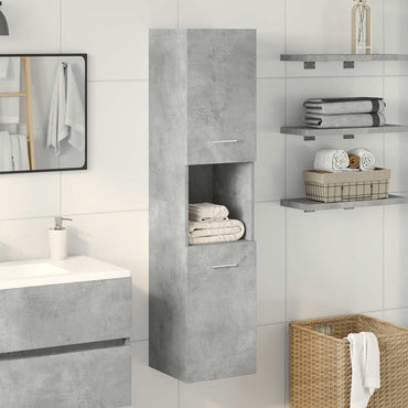 vidaXL Armoire haute de salle de bain gris béton 30x30x130 cm bois d'ingénierie