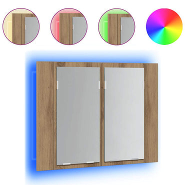 vidaXL Armoire de toilette à LED chêne artisan 60x12x45 cm bois d'ingénierie