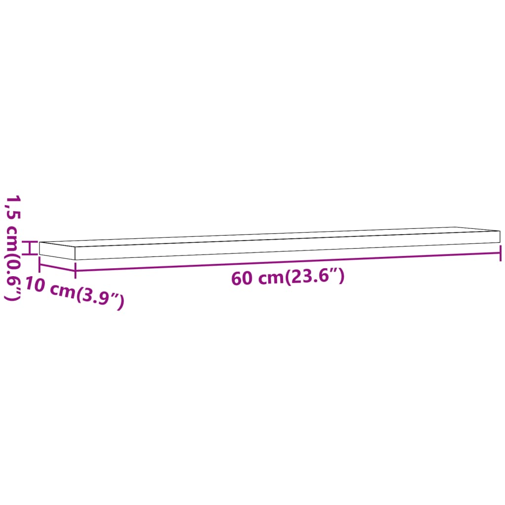 vidaXL Regalböden 4 Stk. Altholz-Optik 60x10x1,5 cm