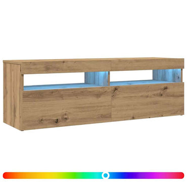 vidaXL Meuble TV avec LED chêne Artisan 120x35x40 cm Bois d'ingénierie