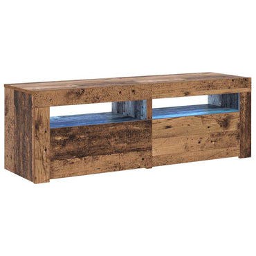 Meuble TV vidaXL avec LED aspect bois de récupération 120x35x40 cm bois d'ingénierie