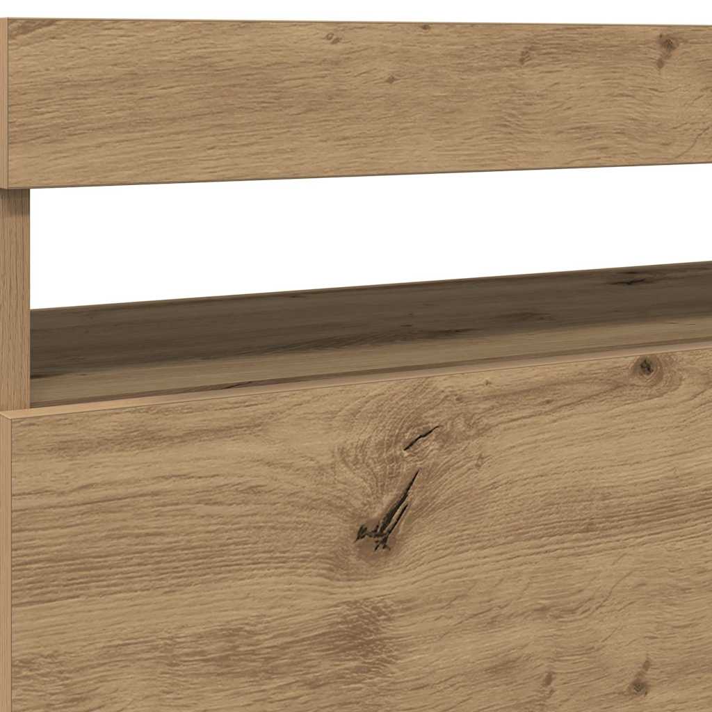 vidaXL Meuble TV avec lumières LED Chêne artisanal 75x35x40 cm