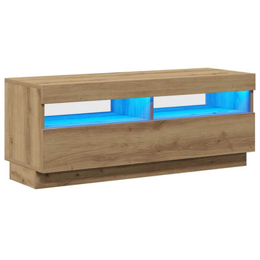 vidaXL Meuble TV avec lumières LED Chêne artisan 100x35x40 cm