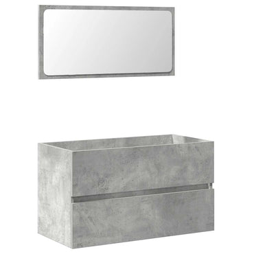 vidaXL Armoire de salle de bain avec miroir Gris béton Bois d'ingénierie