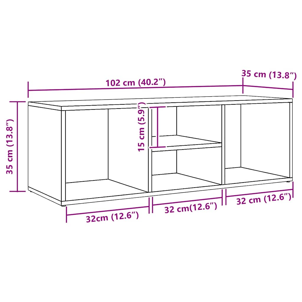 Schuhbank Artisan-Eiche 105x35x35 cm Holzwerkstoff