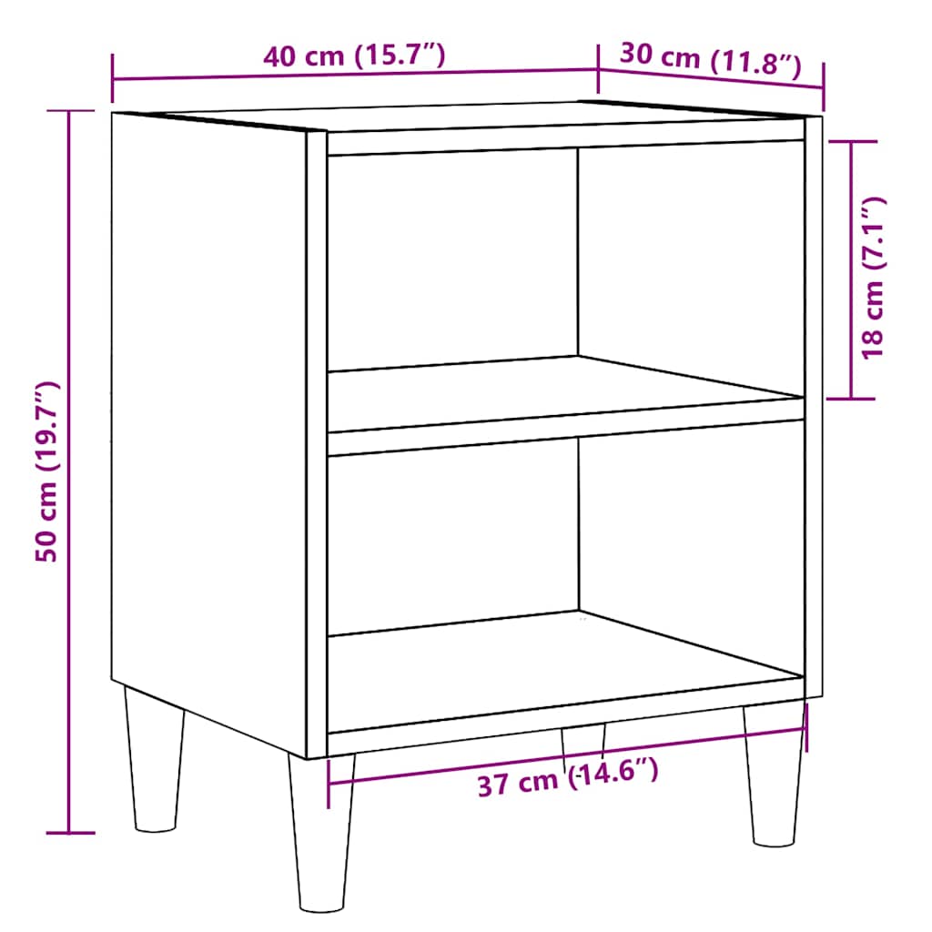 vidaXL Nachttisch Altholz-Optik 40x30x50 cm Holzwerkstoff