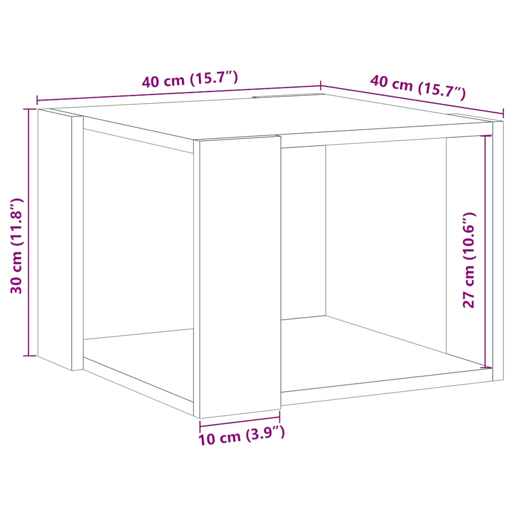 vidaXL Couchtisch Altholz-Optik 40x40x30 cm Holzwerkstoff