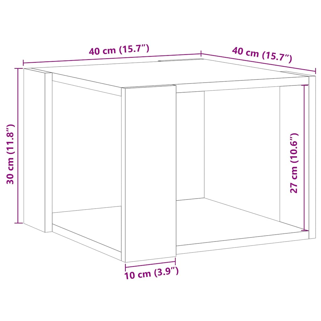 vidaXL Couchtisch Artisan-Eiche 40x40x30 cm Holzwerkstoff