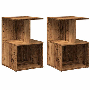 vidaXL Nachttische 2 Stk. Altholz-Optik 35x35x55 cm Holzwerkstoff