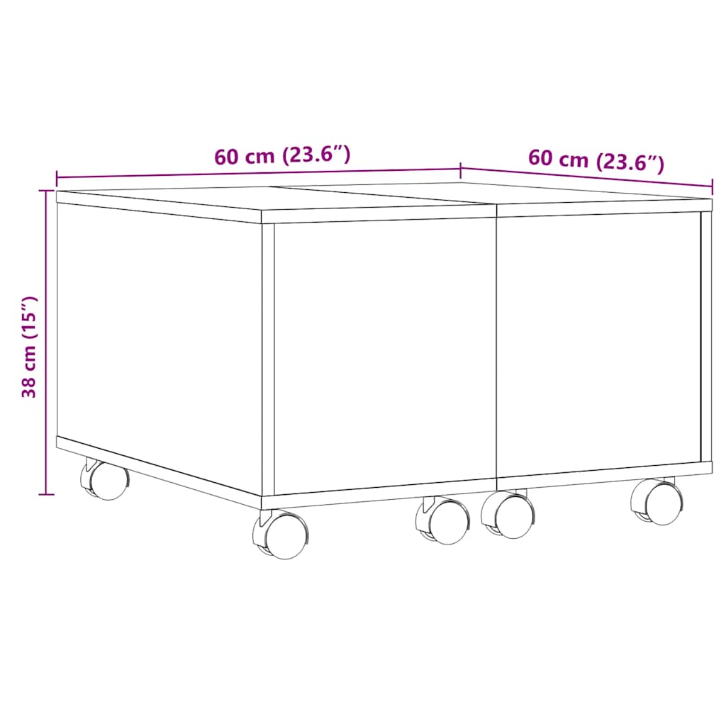 vidaXL Couchtisch Altholz-Optik 60x60x38 cm Holzwerkstoff