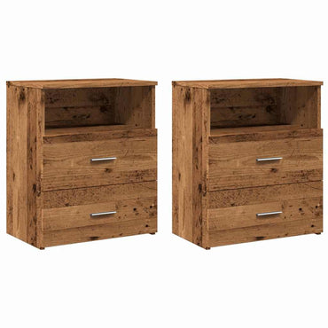 vidaXL Tables de chevet 2 pcs Aspect bois de récupération 50x32x60 cm Bois d'ingénierie