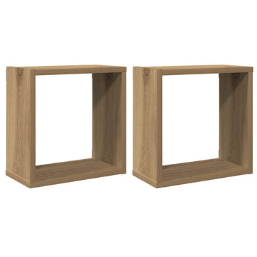 vidaXL Étagères murales cubes 2 pcs Chêne artisan 30x15x30 Bois d'ingénierie