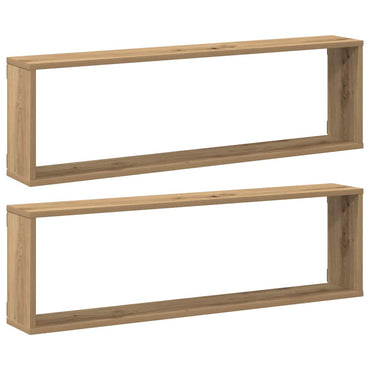 vidaXL Würfel-Wandregale 2 Stk. Artisan-Eiche 100x15x30 Holzwerkstoff