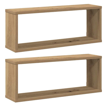 vidaXL Würfel-Wandregale 2 Stk. Artisan-Eiche 60x15x23 Holzwerkstoff