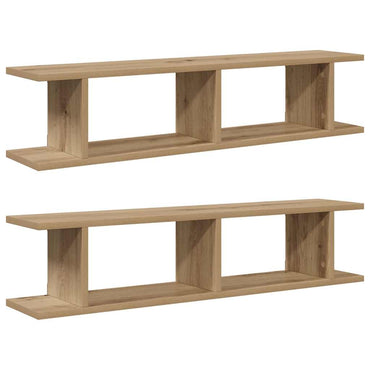 vidaXL Étagères murales 2 pcs Chêne artisan 90x18x20 cm Bois d'ingénierie