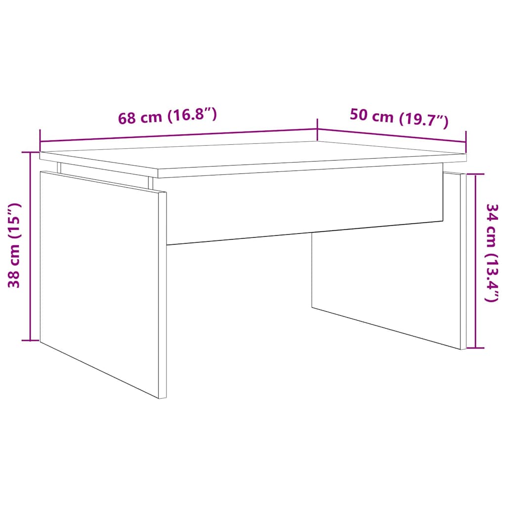 vidaXL Table basse aspect bois de récupération 68x50x38 cm Bois d'ingénierie