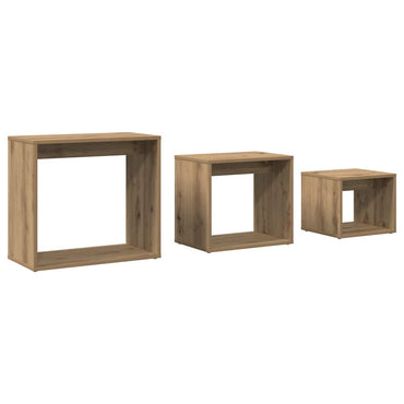 vidaXL Tables basses gigognes 3 pcs chêne artisanale bois d'ingénierie