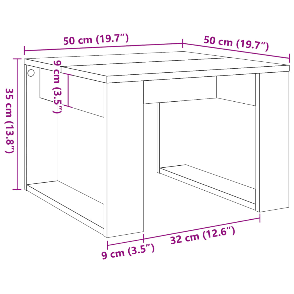 vidaXL Beistelltisch Altholz-Optik 50x50x35 cm Holzwerkstoff