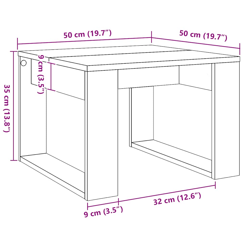 vidaXL Beistelltisch Artisan-Eiche 50x50x35 cm Holzwerkstoff