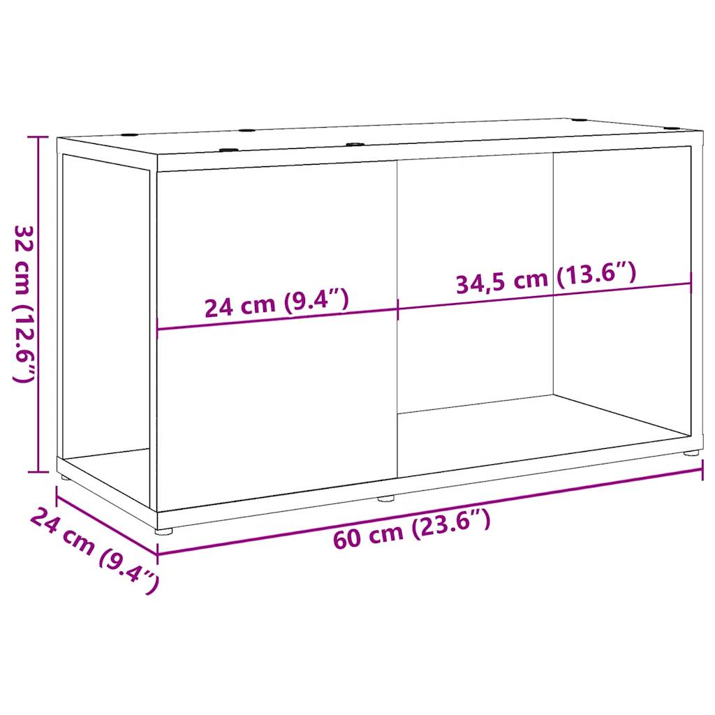 vidaXL TV-Schrank Altholz-Optik 60x24x32 cm Holzwerkstoff