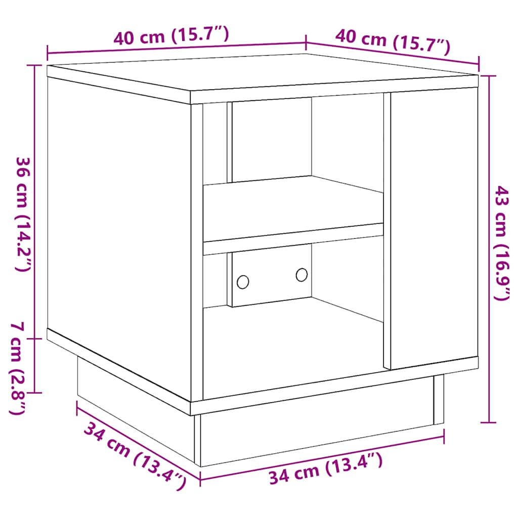 vidaXL Couchtisch Altholz-Optik 40x40x43 cm Holzwerkstoff