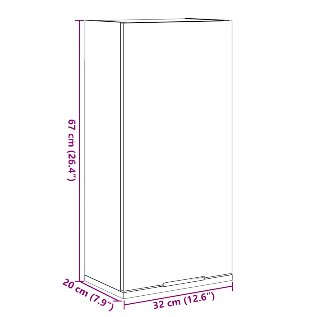 vidaXL Armoire murale de salle de bain aspect bois de récupération 32x20x67 cm