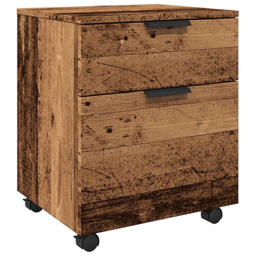 vidaXL Meuble de classement mobile à roulettes en bois de récupération 45x38x54 cm