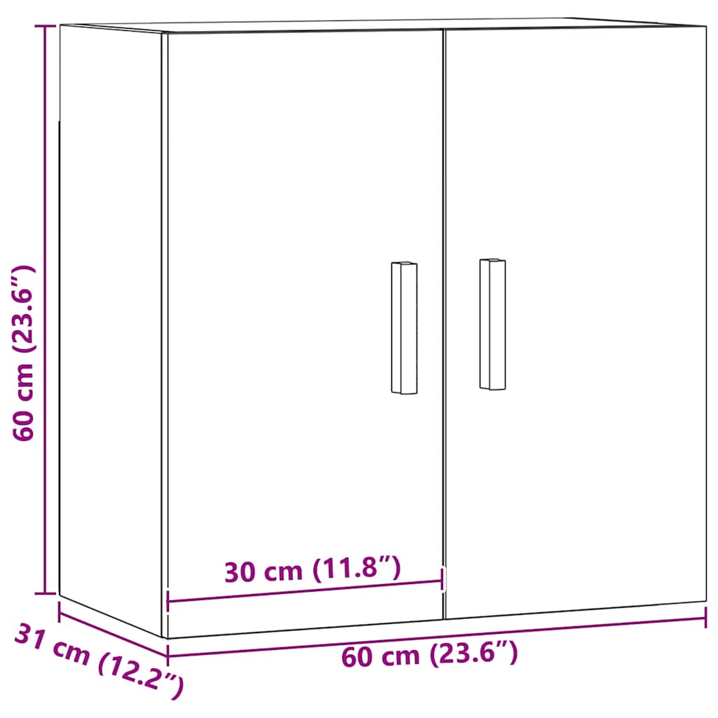 vidaXL Wandschrank Artisan-Eiche 60x31x60 cm Holzwerkstoff