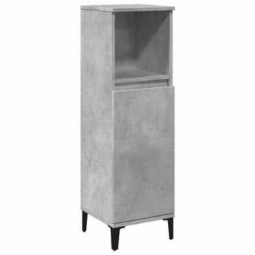 vidaXL Meuble de salle de bain gris béton 30x30x100 cm en bois d'ingénierie