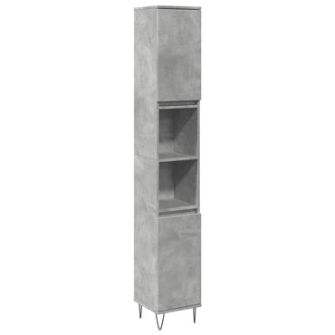 vidaXL Armoire de salle de bain gris béton 30x30x190 cm Aggloméré