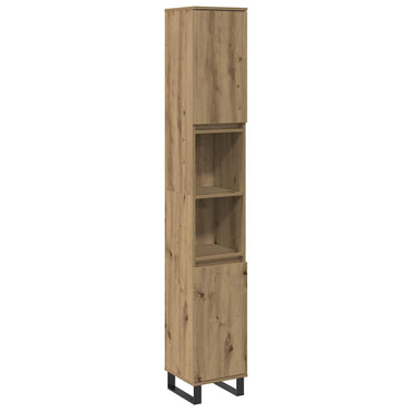 vidaXL Meuble de salle de bain chêne artisanal 30x30x190 cm en bois d'ingénierie