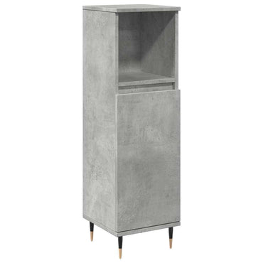 vidaXL Meuble de salle de bain gris béton 30x30x100 cm en bois d'ingénierie