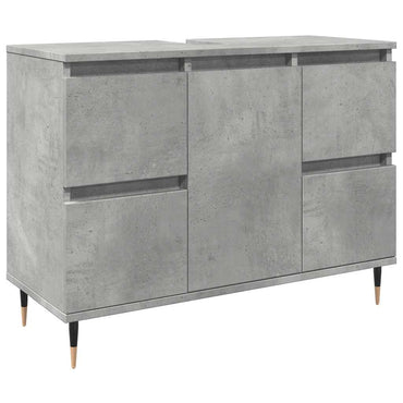 vidaXL Meuble de salle de bain gris béton 80x33x60 cm en bois d'ingénierie