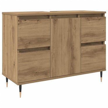vidaXL Meuble de salle de bain chêne artisanal 80x33x60 cm bois d'ingénierie