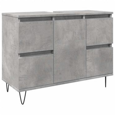 vidaXL Badschrank Betongrau 80x33x60 cm Holzwerkstoff