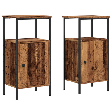 vidaXL Nachttische 2 Stk. Altholz-Optik 41x31x80 cm Holzwerkstoff