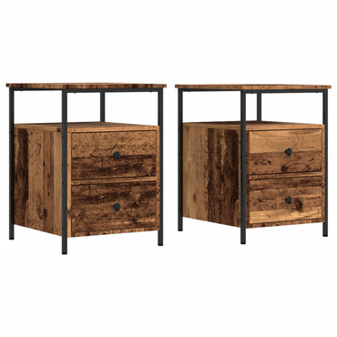 vidaXL Tables de chevet 2 pcs Aspect bois de récupération 44x45x60 cm Bois d'ingénierie