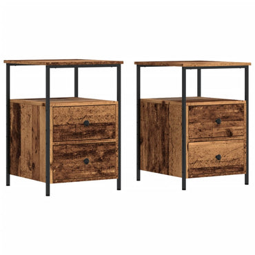 vidaXL Tables de chevet 2 pcs Aspect bois de récupération 34x35,5x50 cm Bois d'ingénierie
